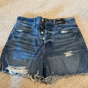 Express Denim High-Waisted Distressed Shorts